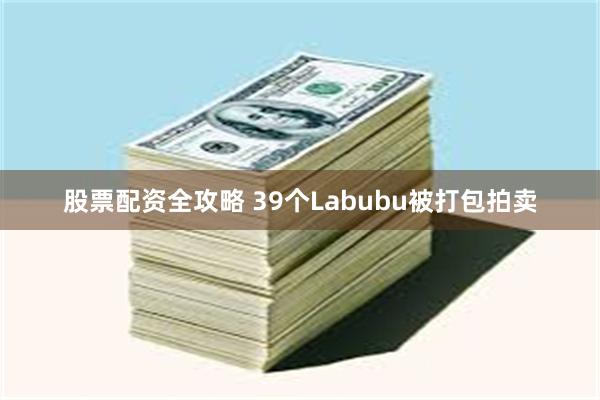 股票配资全攻略 39个Labubu被打包拍卖