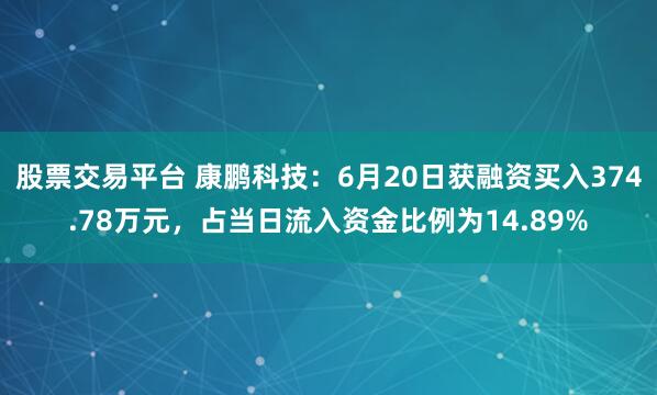 股票交易平台 康鹏科技：6月20日获融资买入374.78万元，占当日流入资金比例为14.89%