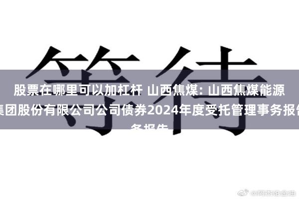 股票在哪里可以加杠杆 山西焦煤: 山西焦煤能源集团股份有限公司公司债券2024年度受托管理事务报告